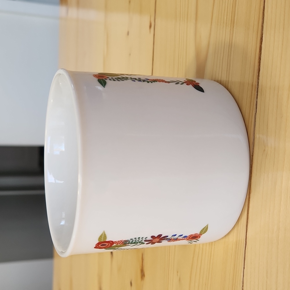 OPALHOUSE White Floral Letter "M" Initial Monogram Porcelain Mug Coffee Tea Cup - Picture 7 of 11